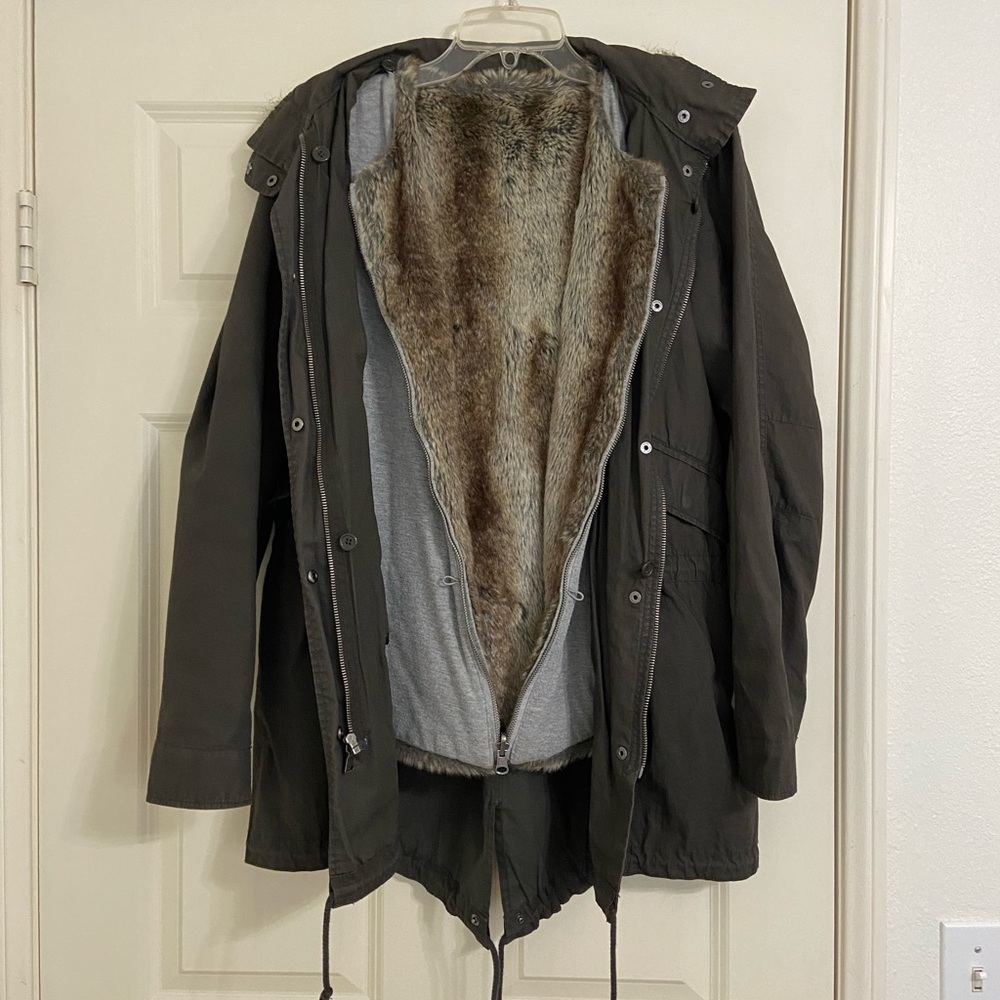 Express Convertible Utility Jacket With Faux Fur … - image 5